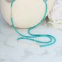 Long Turquoise Howlite Beaded Necklace With Sterling Silver Beads, thumbnail 9 of 11