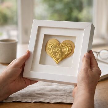 Personalised 50th Wedding Anniversary Gift Heart, 4 of 7