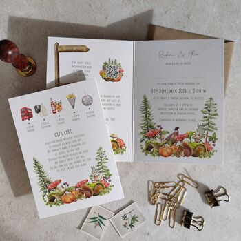 Autumn Woodland Wedding Invitation Suite, 12 of 12