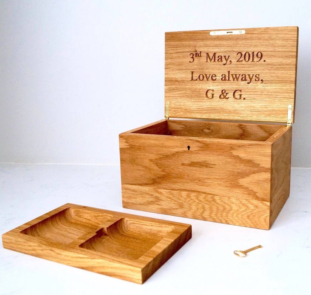 Wooden Box With Hinged Lid By Traditional Wooden Gifts 