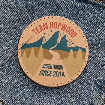 Personalised Leather Patch Adventuring Since, 2 of 2