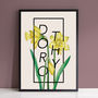 Personalised Daffodil Botanical Flower Print, thumbnail 1 of 7