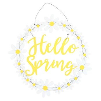 Hello Spring Hanging Daisy Wreath Decoration, 2 of 3