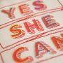 Yes She Can Embroidery Hoop Kit, thumbnail 4 of 6