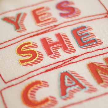 'Yes She Can' Embroidery Hoop Kit, 4 of 5