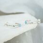 Blue Opal Silver Huggie Hoop Earrings, thumbnail 4 of 7