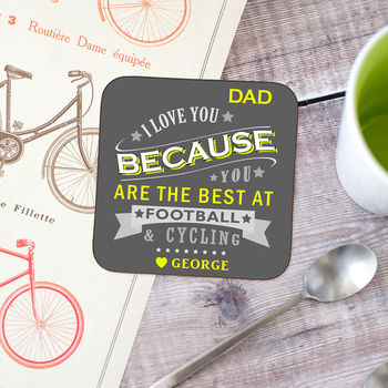Personalised 'Reasons I Love You' Father's Day Coaster, 3 of 7