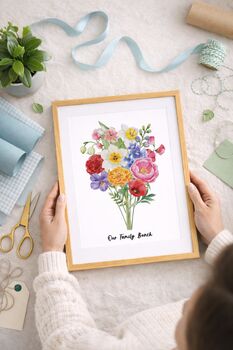 Personalised Birth Flower Mum's Bunch Print, Mother's Day Gift, 7 of 10