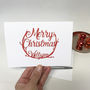Personalised Christmas Papercut Wreath Card, thumbnail 3 of 10