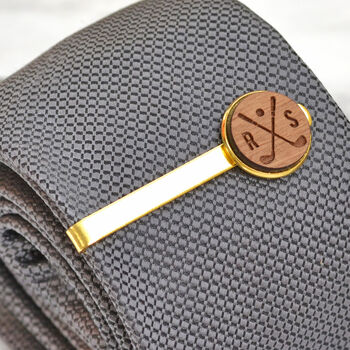 Personalised Golf Design Wood Tie Clip, 4 of 7