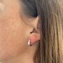 Knightsbridge Triple Ring Mini Hoop Earrings, thumbnail 3 of 8