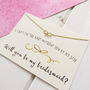 'Will You Be My Bridesmaid?' Gold Bow Necklace, thumbnail 3 of 4