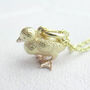 Personalised Tiny Gold Plated Sterling Silver Duckling Necklace For Girls, thumbnail 1 of 11