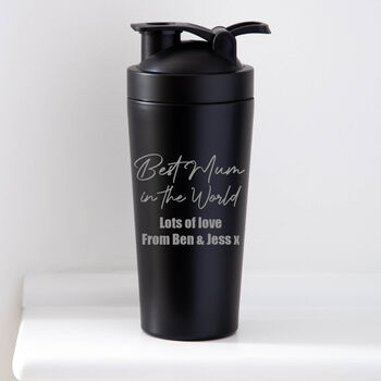 Personalised Best Mum In The World Protein Shaker Bottle, 2 of 5