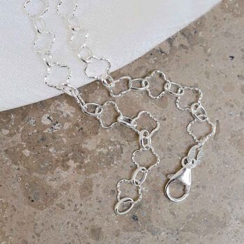 Sterling Silver Shimmer Clover Bracelet, 4 of 7