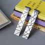 Personalised 11th Anniversary Gift, Steel Bookmark Retro Geometric Design, thumbnail 4 of 11