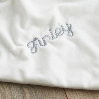 Personalised Grey Knitted Elephant Comforter, 2 of 3