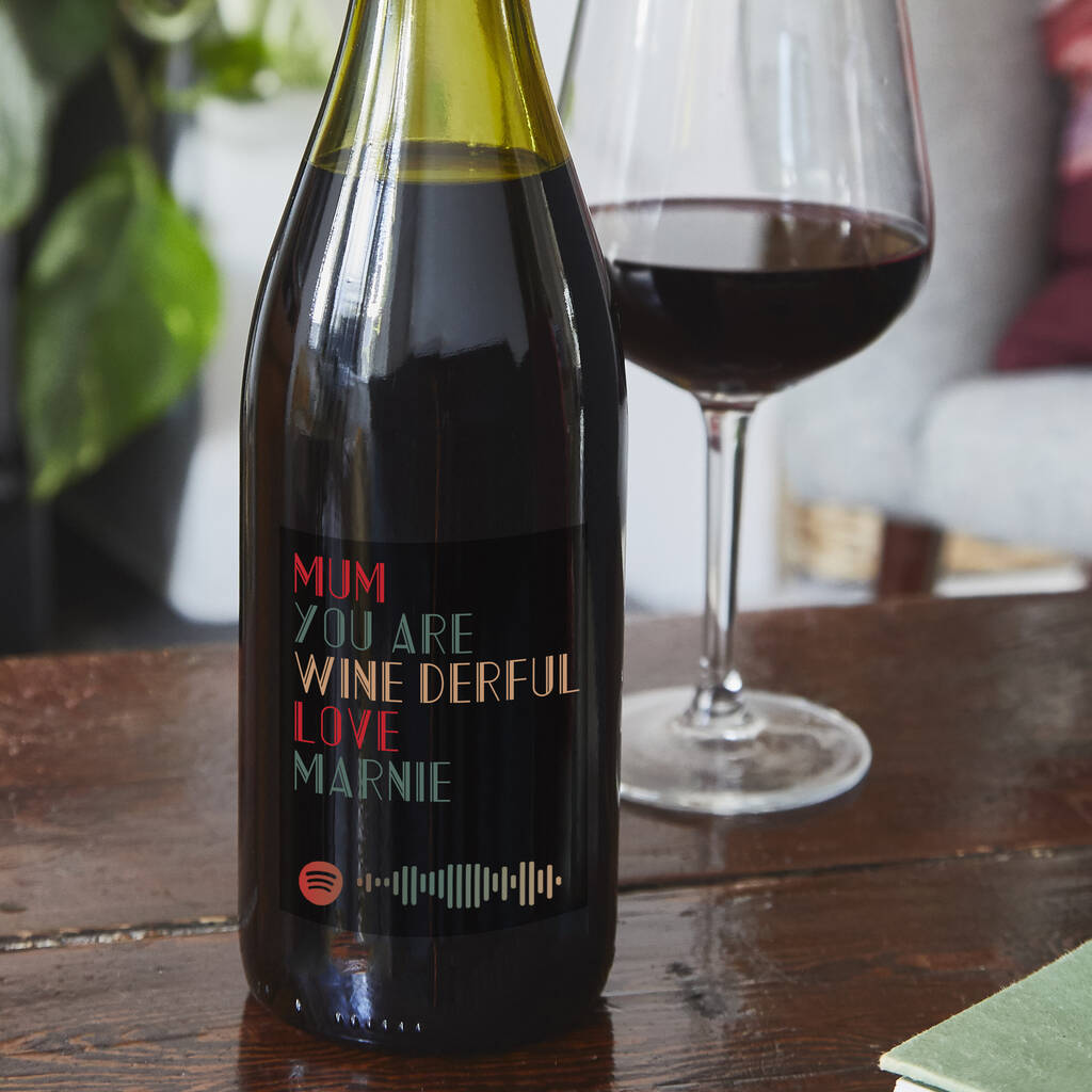 Personalised Red Wine With Spotify Playlist By Mix Pixie