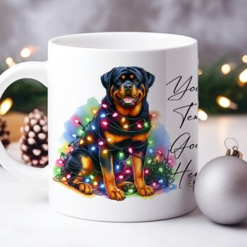 Personalised Rottweiler In Christmas Lights, 4 of 10