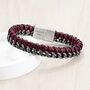 Personalised Woven Leather And Stainless Steel Bracelet, thumbnail 7 of 9