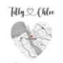 Customised Wedding Map Print | Wedding Present, thumbnail 1 of 6