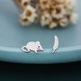 Sterling Silver Mouse And Wheat Stud Earrings, thumbnail 5 of 11