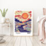 Japanese Sun Landscape Art Print, thumbnail 2 of 2