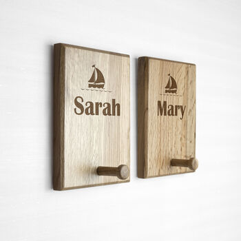 Personalised Kid's Sailing Boat Coat Hook, 4 of 6