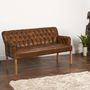 Vintage Leather Curved Arm Sofa Bench Choice Of Sizes, thumbnail 1 of 8