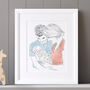 Personalised Watercolour First Mother's Day Portrait, thumbnail 3 of 6