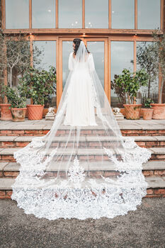 Cinderella Dramatic Lace Wedding Veil, 2 of 4