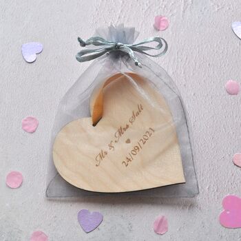 Personalised Wedding Wooden Heart, 4 of 5