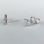 Sterling Silver Hexagon Honeycomb Stud Earrings, thumbnail 2 of 6