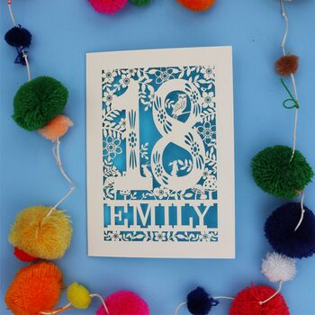 Personalised 18th Birthday Card Papercut Woodland Design, 3 of 11