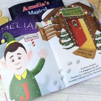 Personalised Christmas Adventure Book And Personalised Teddy Bear, 6 of 8