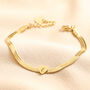 Personalised Gold Heart Charm Herringbone Bracelet, thumbnail 2 of 5