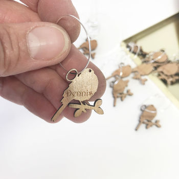 Personalised Five Bird Wine Glass Charms, 9 of 10