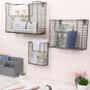 Set Of Three Wall Mounted Black Wire Storage Baskets, thumbnail 3 of 6