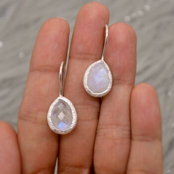 Rainbow Moonstone 925 Silver Earrings, 6 of 8