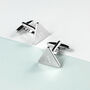 Personalised Rhodium Plated Cufflinks, thumbnail 2 of 12