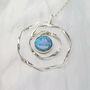 Molten Sterling Silver Blue Opal Spiral Necklace, thumbnail 1 of 12
