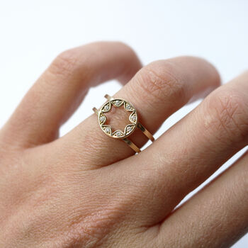 Scalloped Disc Ring, 2 of 3