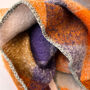 Chunky Triangular Orange And Lilac Knit Scarf, thumbnail 3 of 9