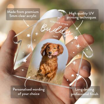 Pet Memorial Ornament Forever Loved Photo 2025, 2 of 8