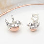 Sterling Silver And 18ct Rose Gold Plated Robin Charm, thumbnail 1 of 4