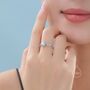 Sterling Silver Blue Opal Olive Leaf Ring, thumbnail 3 of 11