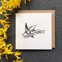 'Thank You' Swallow Design Greetings Card, thumbnail 1 of 3
