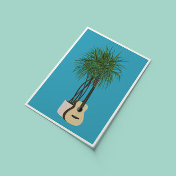 Acoustic Guitar Houseplant Print | Music Poster, 3 of 10