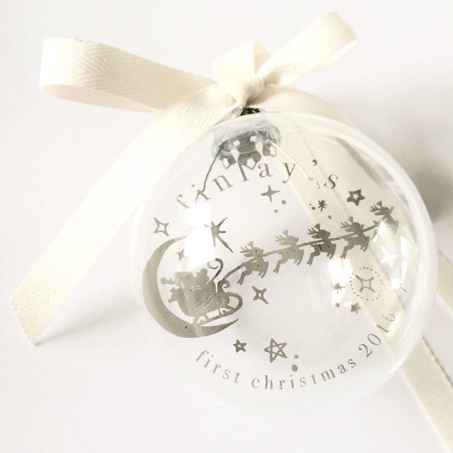 baby's first christmas glass bauble