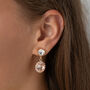 Rose Pink Swarovski Crystal Snow Drop Earrings, thumbnail 5 of 6